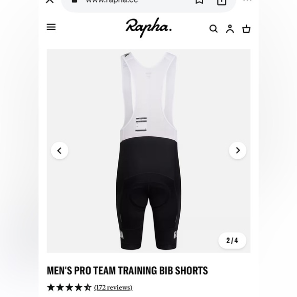 Rapha Men’s pro team Black and White Cycling shorts/bibs XL - Picture 4 of 11